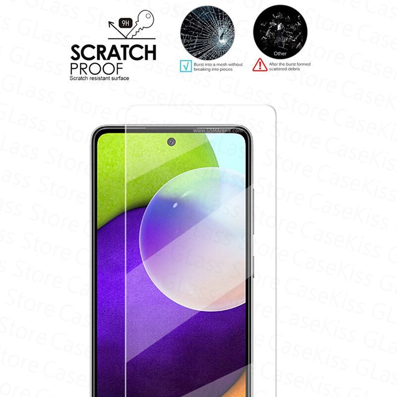 Tempered Glass Layar Clear Samsung A52 2021 +Tempered Glass Camera + Garskin Carbon