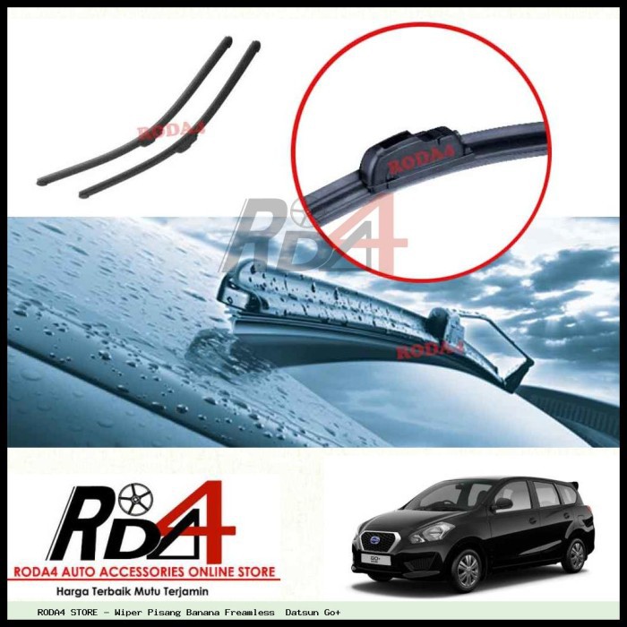 Wiper Mobil Datsun GoPLUS 20 16 Frameless Banana 1 Set 2 Pcs