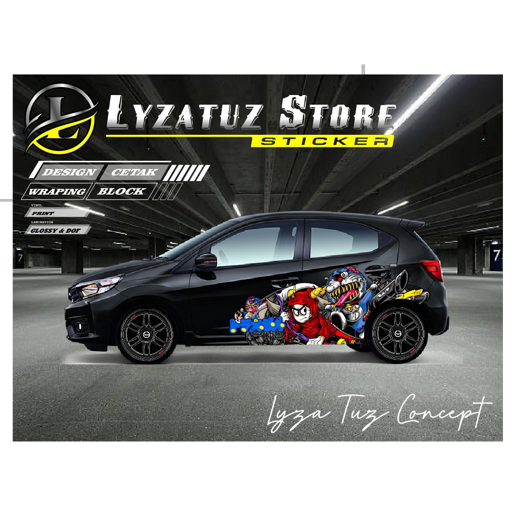 PROMO STIKER MOBIL DORAEMON ZOMBIE 2 SPEED HUNTERS REQUEST BRIO JAZZ AYLA AGYA