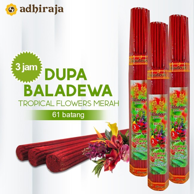 Dupa/ Hio Wangi Harum Baladewa 3 jam 61 batang Tropical Flower merah