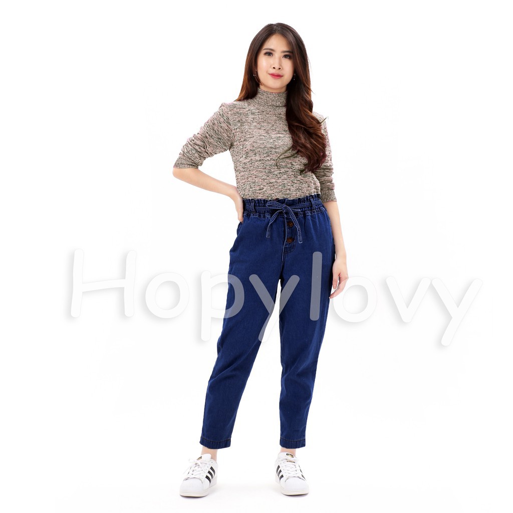 SHAREN Boyfriend Jeans Jumbo LV 3020 Wanita Pinggang Karet Baggy Ayuna / Lola Pants Jumbo