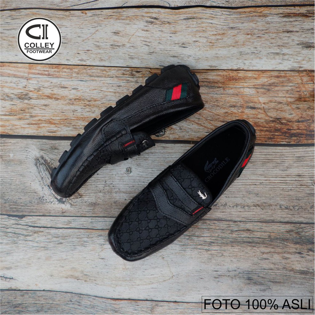 COD - SEPATU SLIP ON PRIA 100% KULIT ASLI / MUKASIN / CASUAL MOTIF CLY-MKN.009