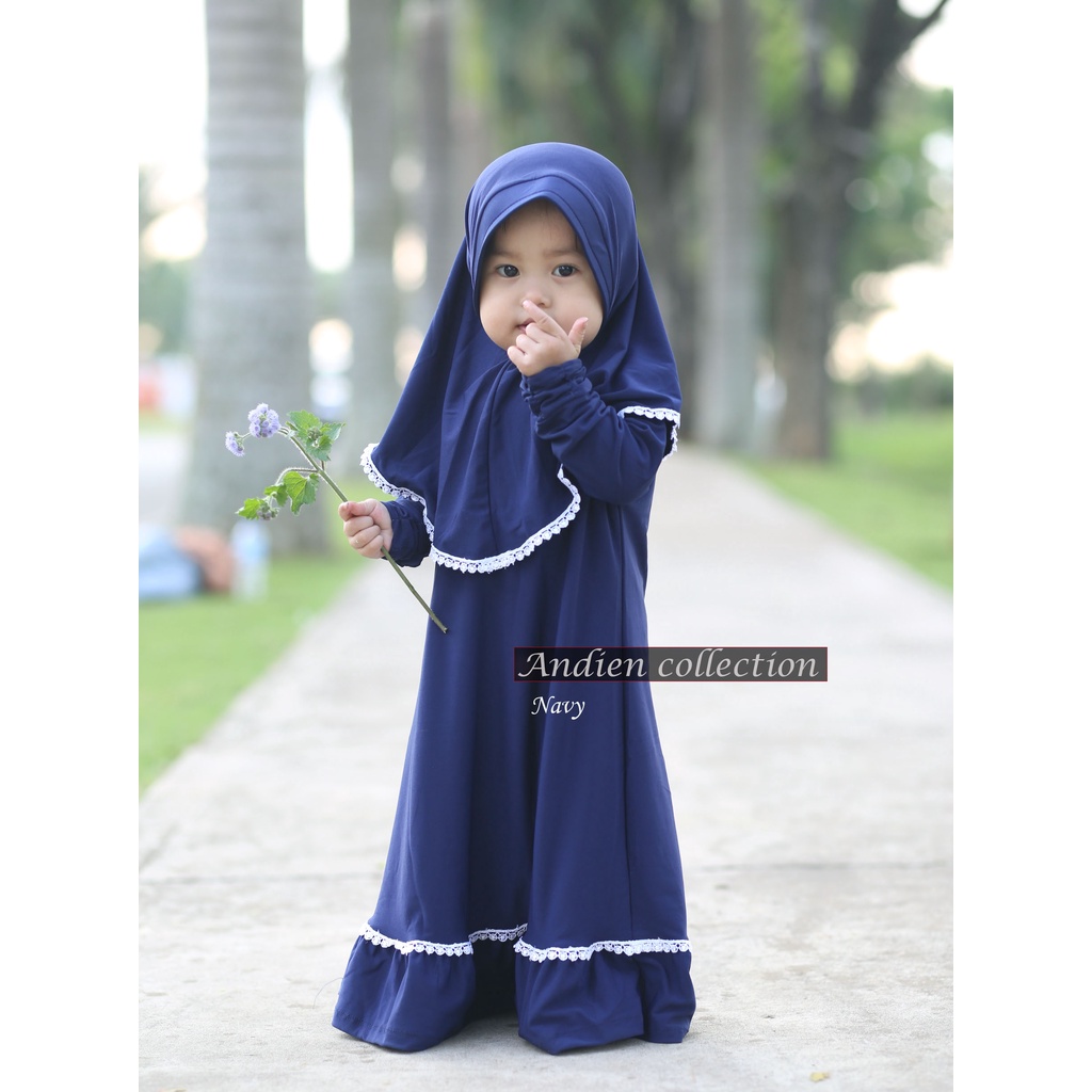 GAMIS RENDA ANAK/ GAMIS SET JILBAB ANAK( SIZE M-L-XL