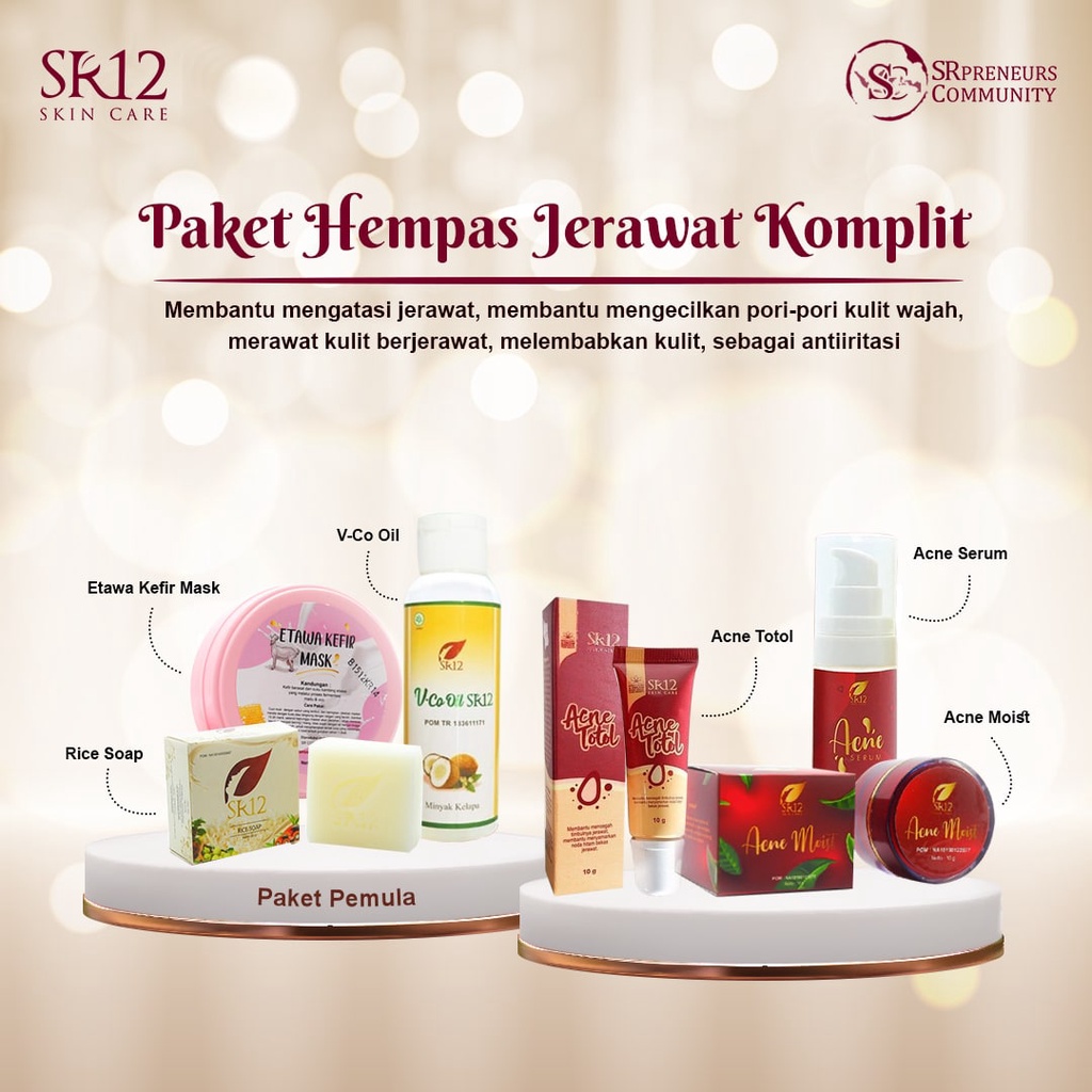 Paket jerawat SR12 / Paket Acne SR12 / Skincare acne / serum acne / cream acne / acne prone / masala