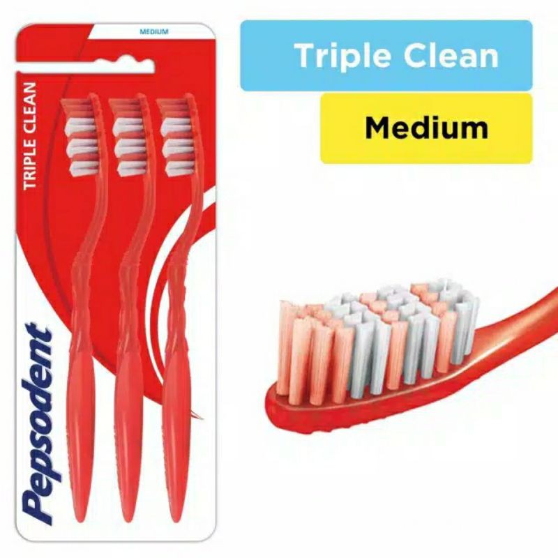 Pepsodent Sikat Gigi Triple Clean Isi 3