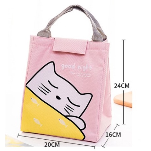 Cooler Bag Besar Bahan Canvas / Cooler Bag Karakter Lucu / Tas Penyimpan Asi Ukuran BESAR/ Tas Bekal Canvas Lunch bag