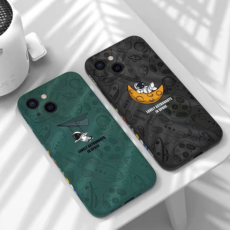 Soft Case OPPO A17 Reno 8T A57 A77 A16 A15 A54 A94 Reno 7 4G 5F 4F A53 A33 A52 A92 A5S A12 A7 A1K A3S F9 A37 Reno 6 C11 Motif Astronot