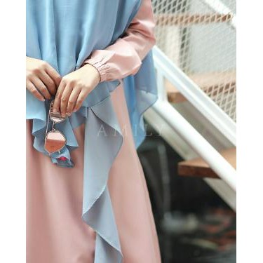 Dijual Jual Gamis Set Abaya Aafia Dress Rose Pink by Amily Hijab Toyobo Polos Ready stock k Diskon