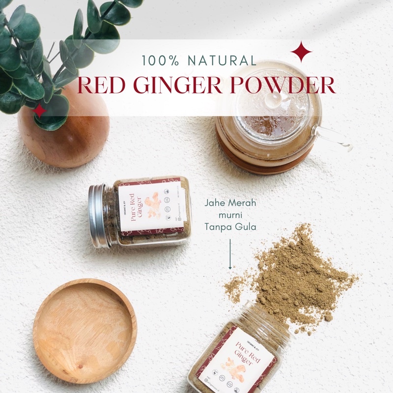 Organic&amp;Joy• Jahe Merah Bubuk/Red Ginger Powder (Murni tanpa gula)