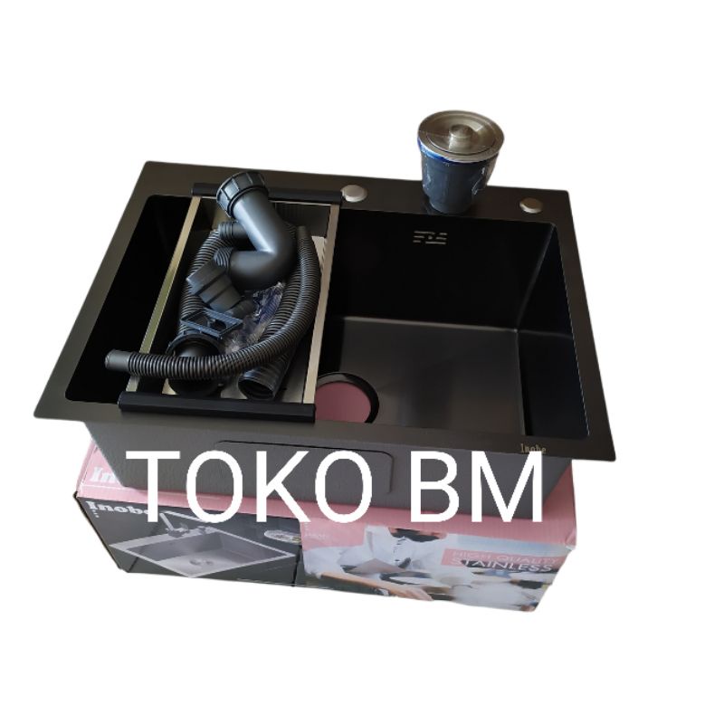 sink inobe 6045 hitam doff/paket sink inobe 6045 black doff