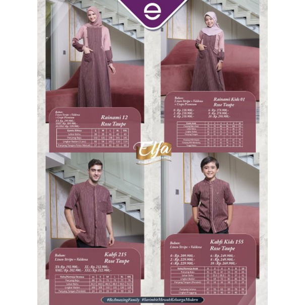 [READY] SARIMBIT ETHICA ELFA 256 ROSE TAUPE GAMIS RAINAMI 12 KAHFI 215