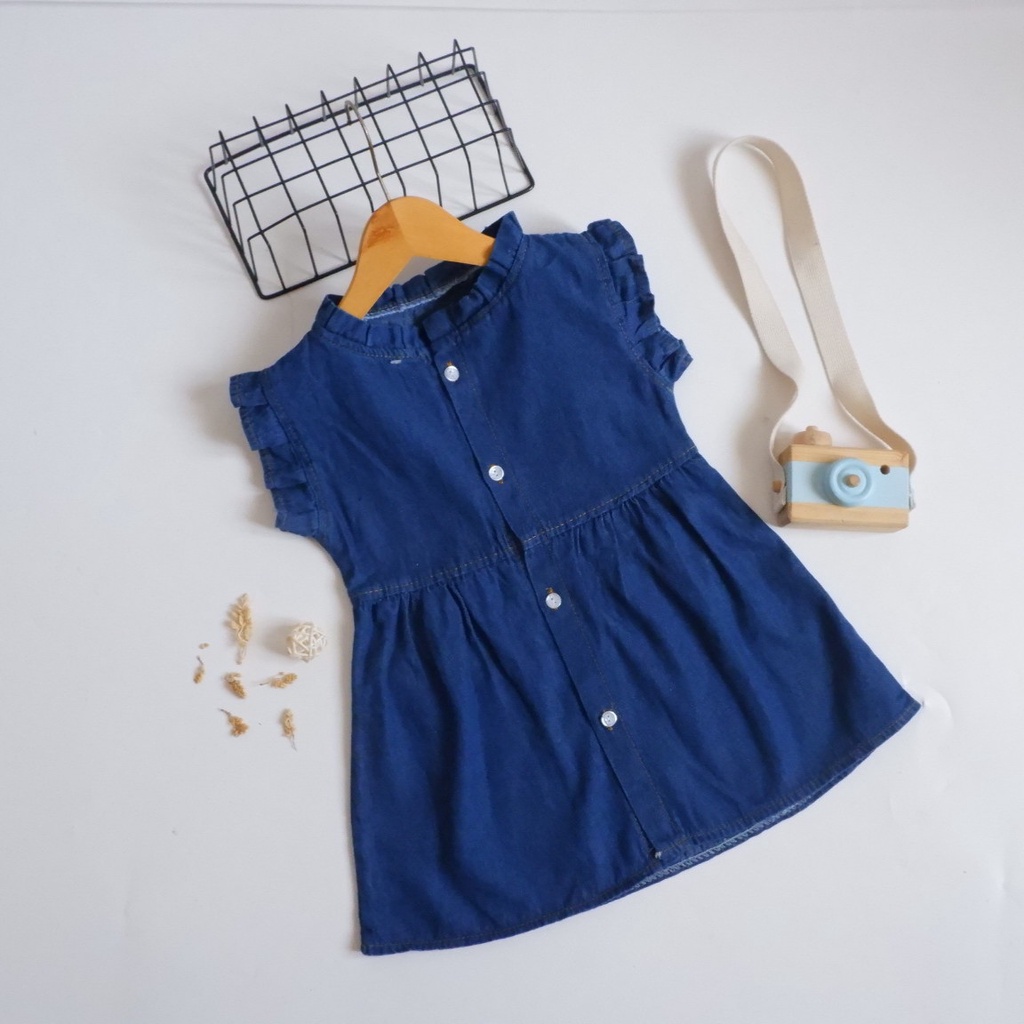 VANESHA DRESS - Dress Jeans Anak 1-5 Tahun | Dress Anak Perempuan | Dress Jeans Anak Perempuan