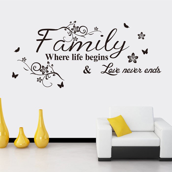 Wall Decal - Stiker Dinding &quot;FAMILY, WHERE LIFE BEGINS...&quot;