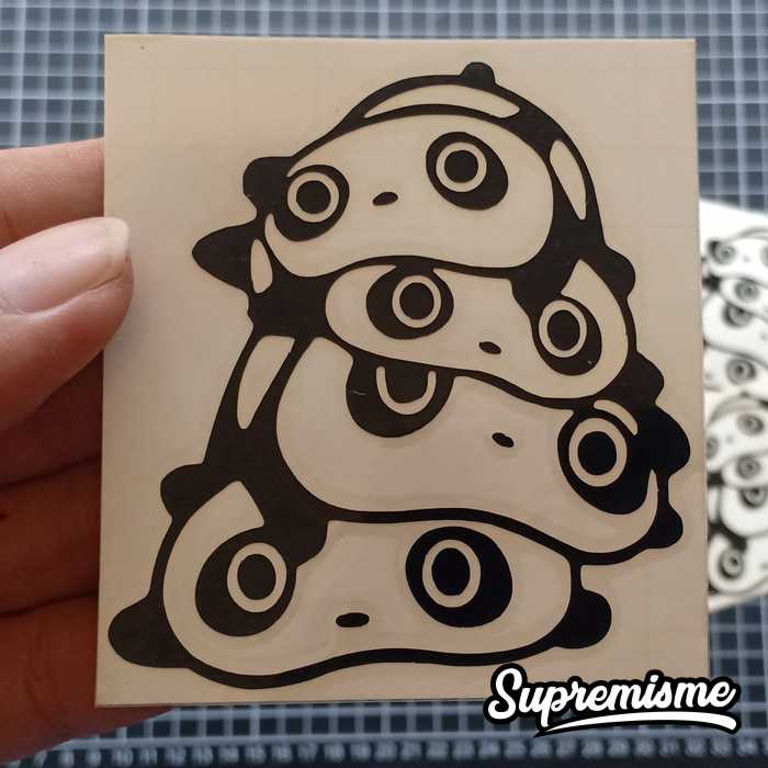 Stiker Panda Beruang Lucu / Sticker Funny Panda Bear / Stiker Panda Imut Bertingkat / Sticker Motor Panda Bertingkat Glossy Waterproof