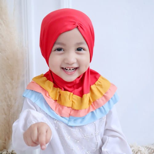 Jilbab Anak Bayi Balita Gotik Pelangi Usia 0-3 Tahun Bahan Jersey Terbaru Termurah / Alody's Collection