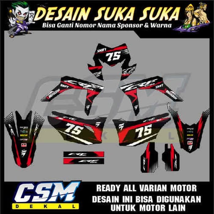 36 Dekal Decal Motor Crf 150 L Stiker Sticker Striping Body Merah