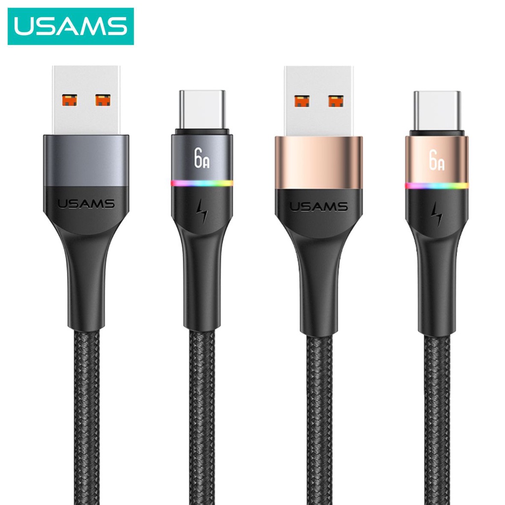 USAMS U76 Kabel Data Fast Charging USB to Type C 6A