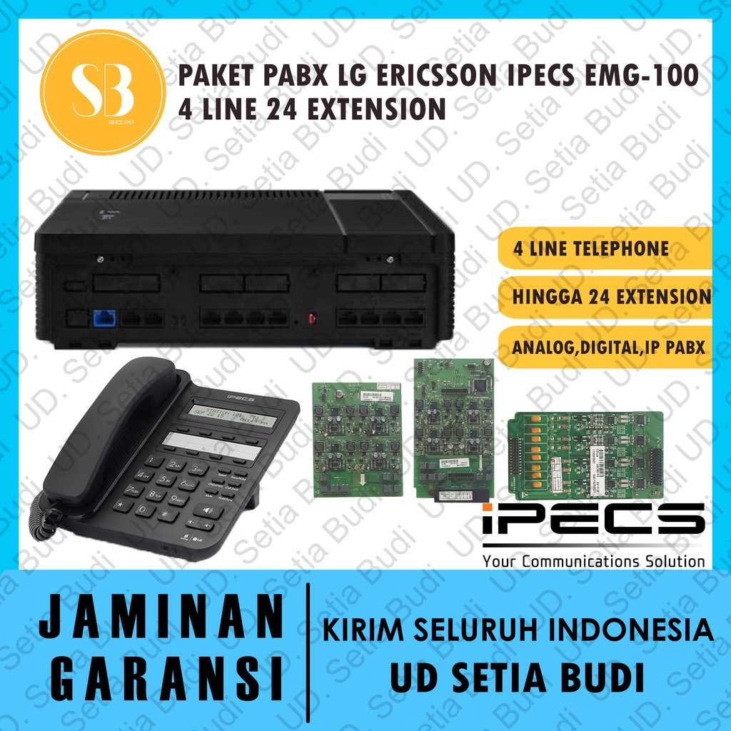 PABX LG Ericsson iPecs eMG100 Kapasitas 4 Line 24 Ext + Key Telephone