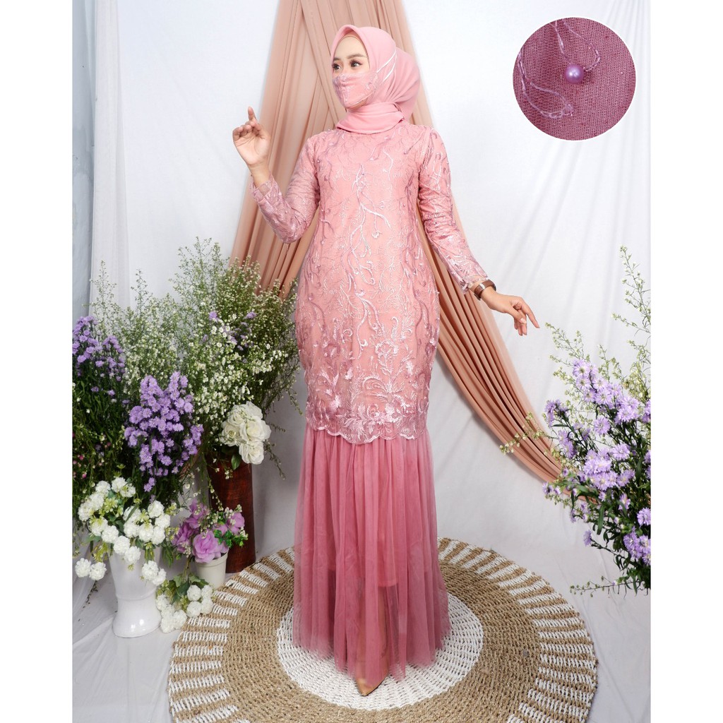 Gamis Tille Duyung Mix Ceruty, Gamis Tille Duyung Ceruty, Gamis Duyung Tille