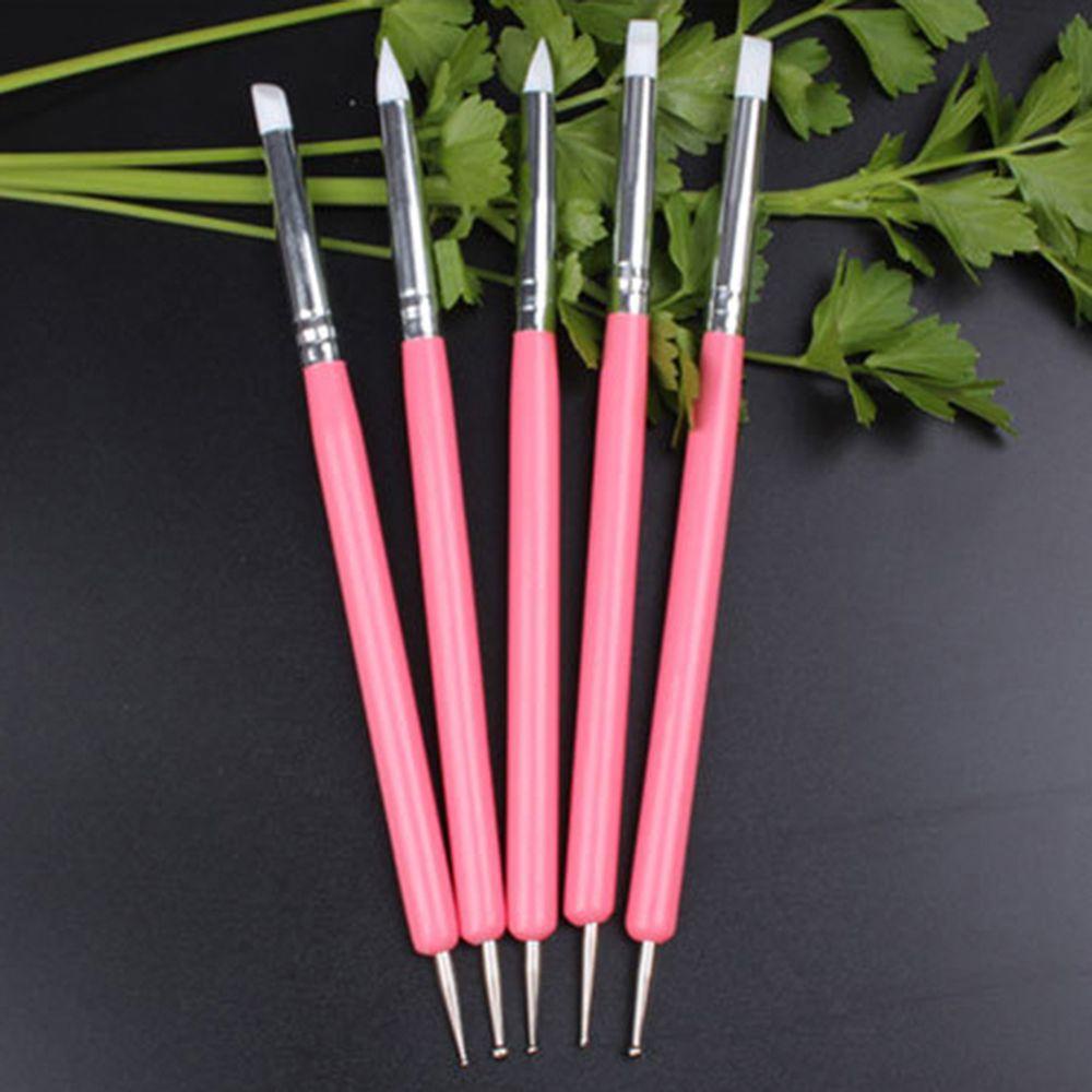 [Elegan] Alat Keramik Tembikar 5pcs/set Patung Silikon Polymer Clay Carving Tools