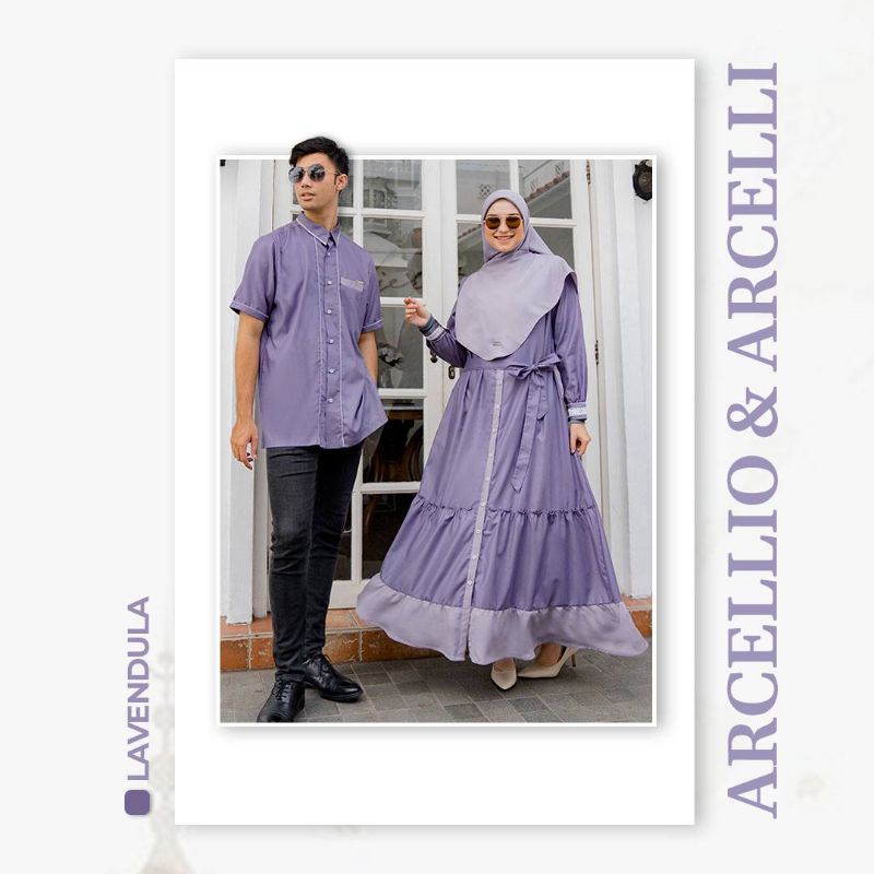 ARCELLIO ARCELLI ori by Shieraki Indonesia warna LAVENDULA / Baju Gamis Koko Couple Set Lebaran
