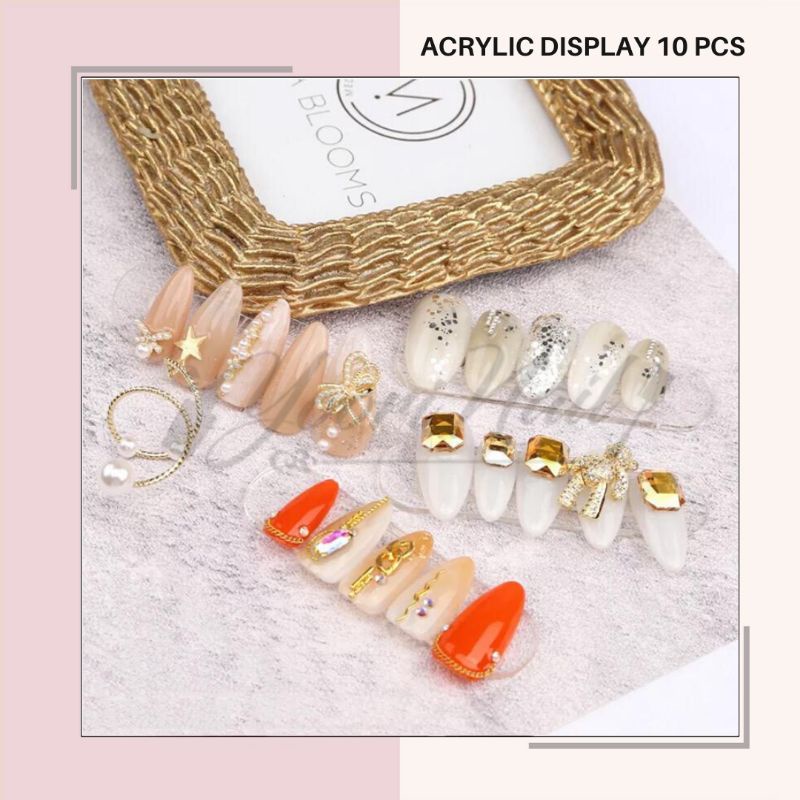 10pcs acrylic nail display papan pajangan kuku palsu display nail art