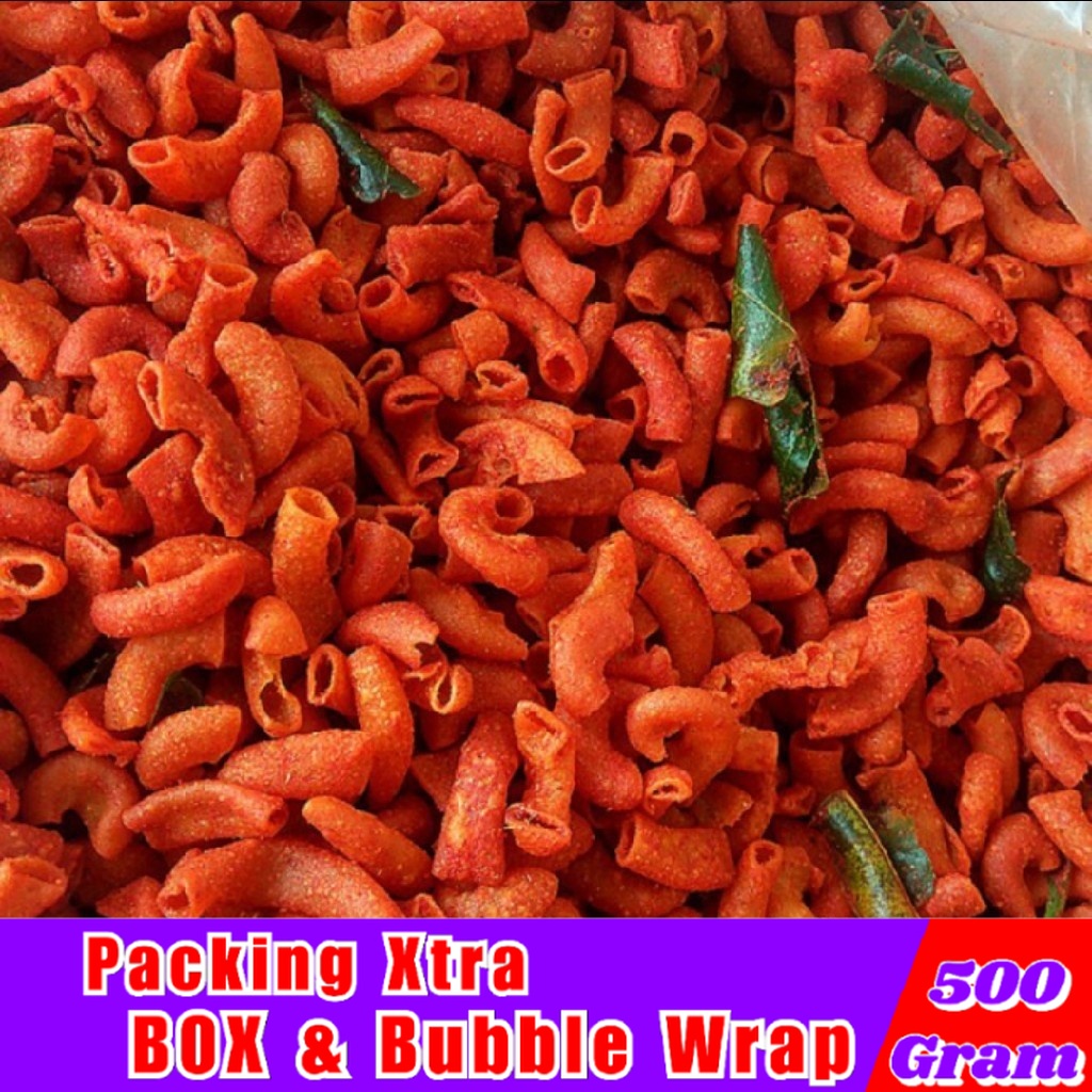 

[500gr] Makaroni Bantet Pedas Daun Bawang - Hufaida Snack makanan ringan