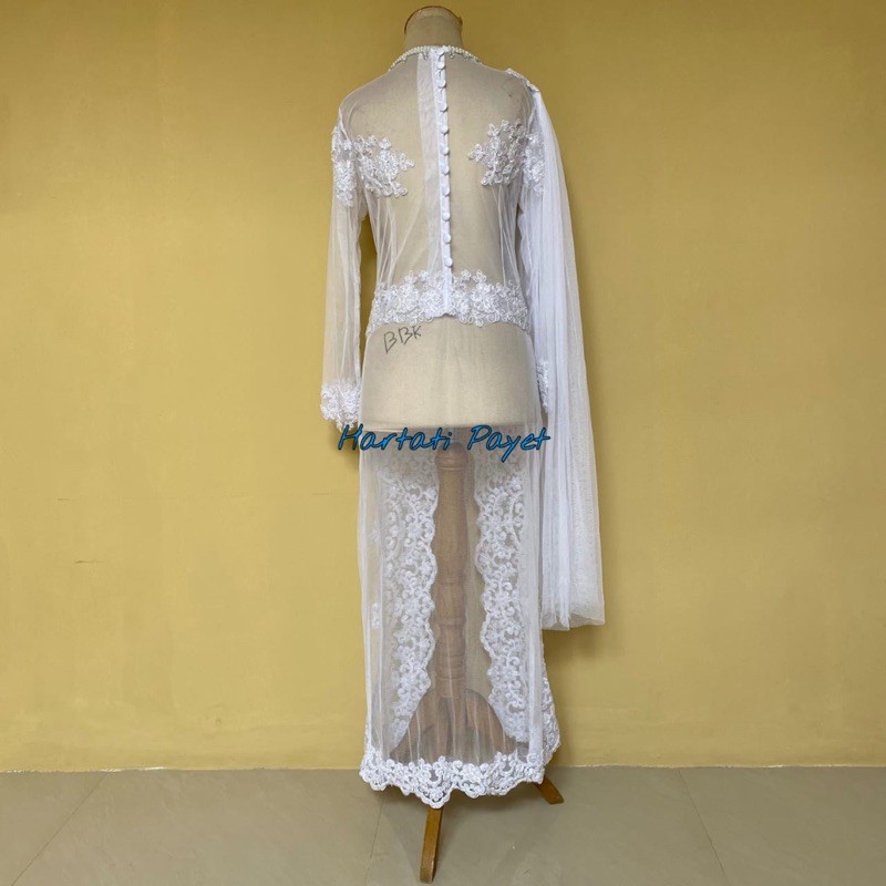 Kebaya Akad Kerah Bulat Full Payet / Kebaya Akad Nikah / Kebaya Pengantin / Gaun Wedding