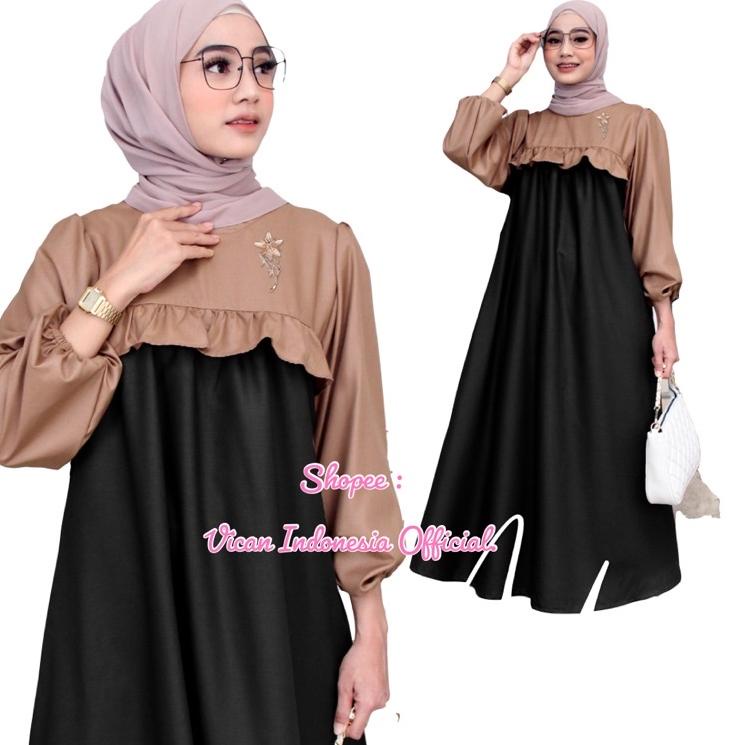 SYAHEELA - AZIMA - AYARA - RASHIFA MIDI DRESS GAMIS WANITA BUSANA MUSLIM MODERN NEW ARRIVAL ORIGINAL