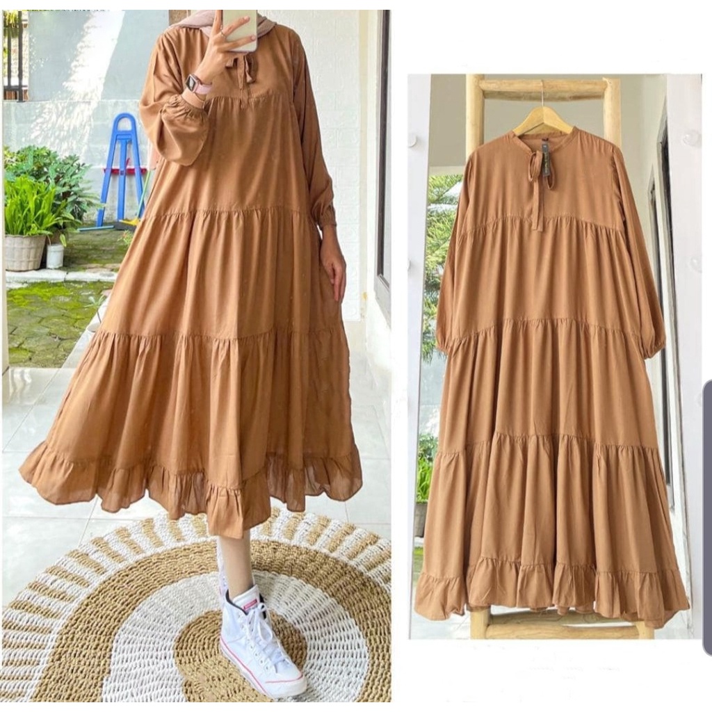 ISYANA MIDI DRESS 04 / DRESS WANITA KEKINIAN SIMPLE ELEGANT