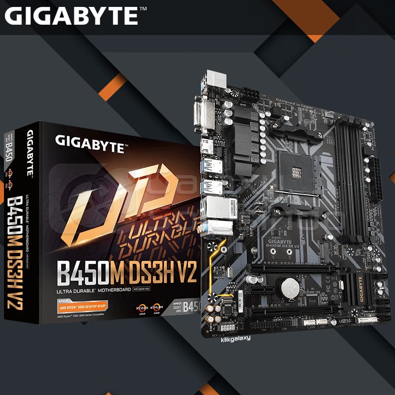 Gigabyte B450M DS3H V2 AMD AM4 B450 DDR4 - Motherboard