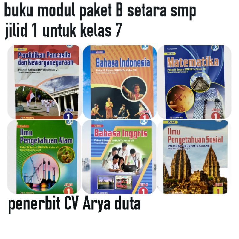 ORI satu paket buku modul paket B setara smp jilid 1 untuk kelas 7 penerbit Arya duta