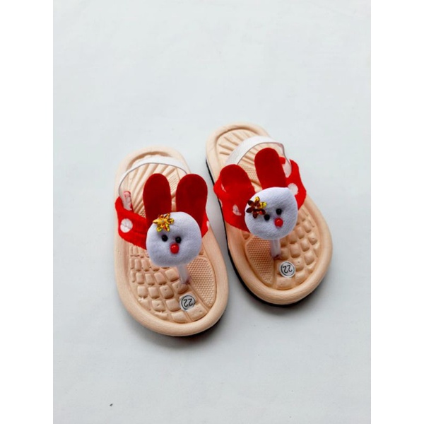 Arkn023 Sandal anak baby motip rabbit terbaru