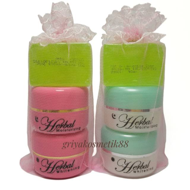 Paket Cream Herbal Algae Pink/Hijau Original 3in1