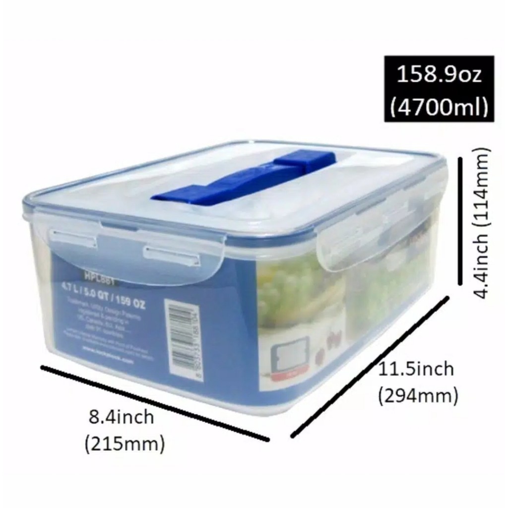 [Lock n Lock] Food Container HPL881 4.7L with handle &amp; tray