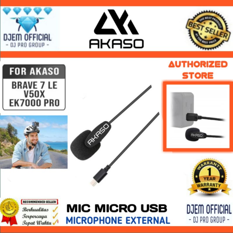 AKASO Microphone External Micro USB Mic External Akaso V50X OLD EK7000 Pro Action Camera Micro-USB