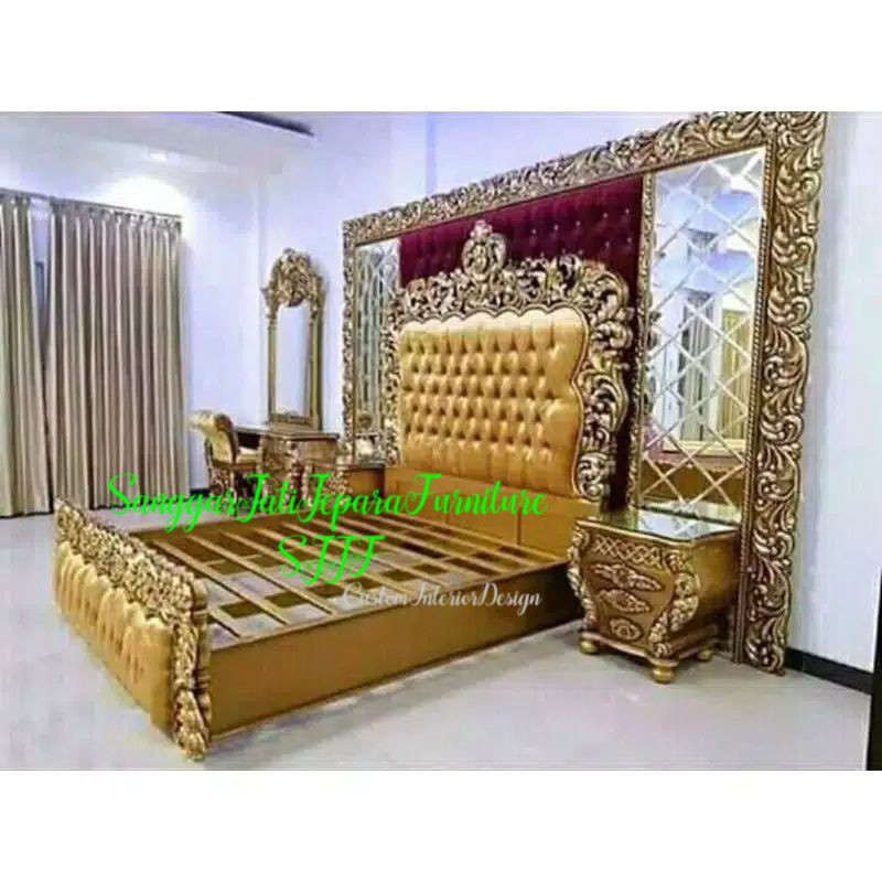 set tempat tidur mewah+nakas+furniture jepara