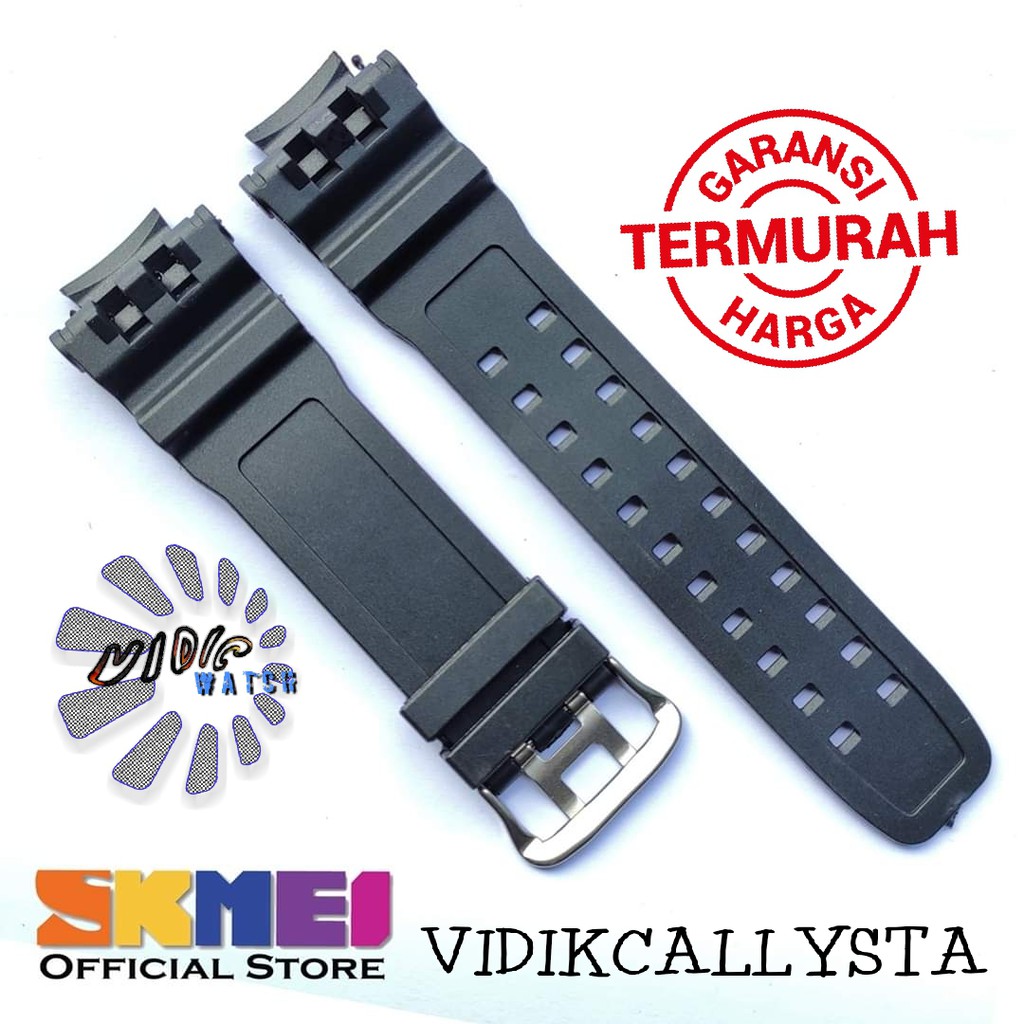 Strap tali jam tangan Skmei 0990 SKMEI AD 0990 Hitam tali skmei