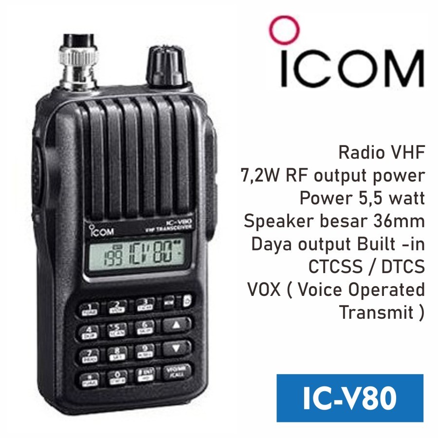 HT Handy Talky Icom V80 IC-V80 Lithium Walkie Talky Icom V80 Original ORI