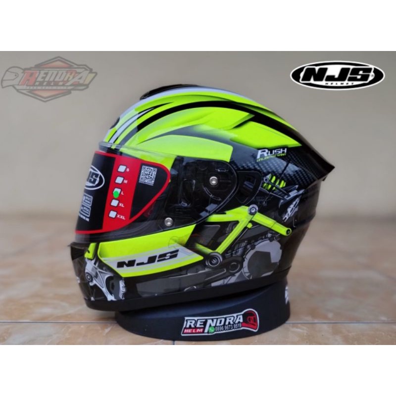 Helm NJS Zx1 Motif/ Poloss. NJS ZX- 1R Solid White. Original 100% ( Ogkir Termurah 2kg )-6