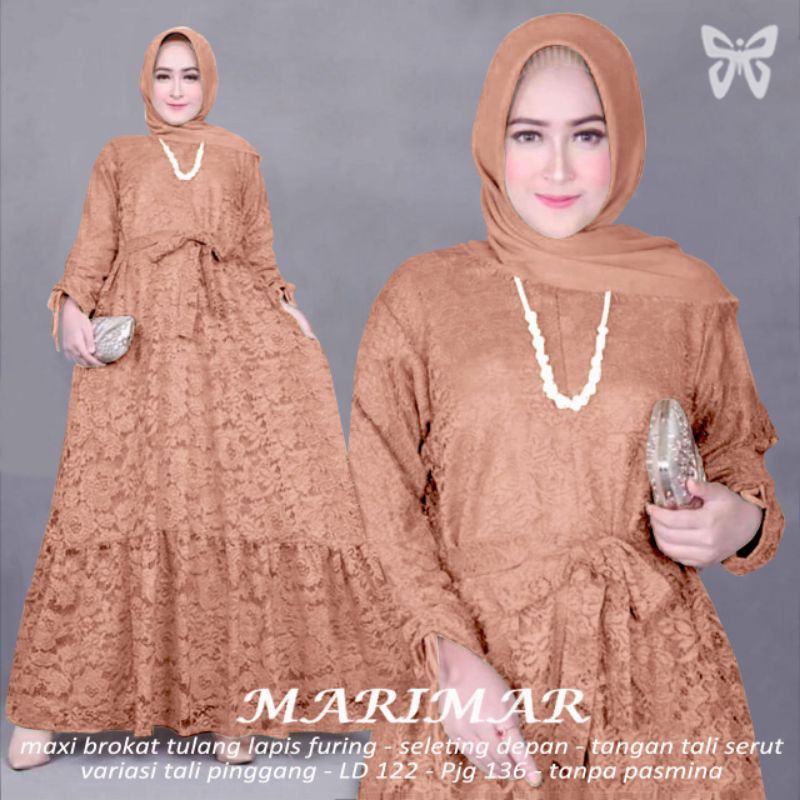 ELDE 5 - Marimar Maxi brukat TULANG JUMBO DRESS SIZE XXXL 5XL lapis furing busui tangan serut