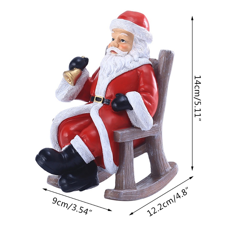 Ornamen Kursi Goyang Desain Kartun Santa Claus Bahan Resin Untuk Natal