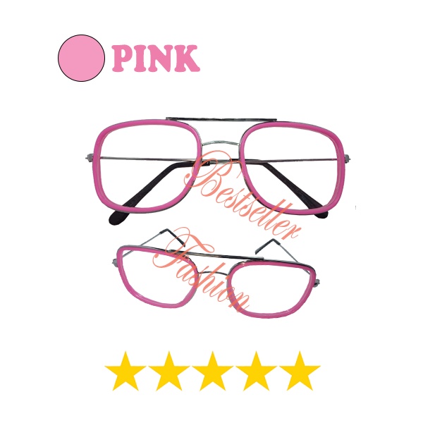 Kacamata Fashion Wanita Pria Lensa Transparan Kacamata Aviator Trendy Kacamata Bingkai Logam Klasik New Trend NOCASE