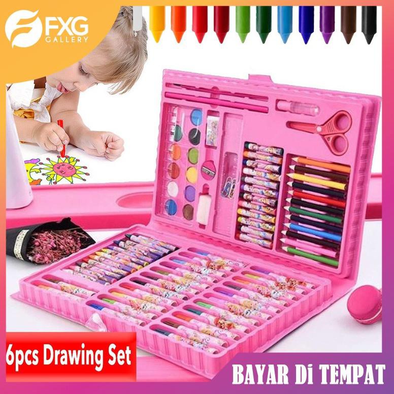 

oW8Code FXG - Set Alat Tulis 86 Paket Lengkap Pensil Warna/Alat Menggambar 1 set isi 86 ATK03 COD(E7