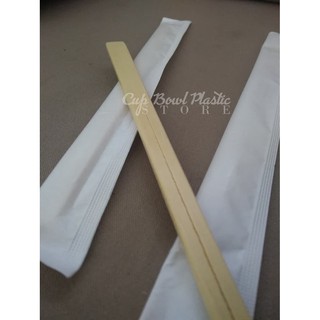 Chopstick Genroku Sumpit Kayu Bungkus Kertas  Higienis 