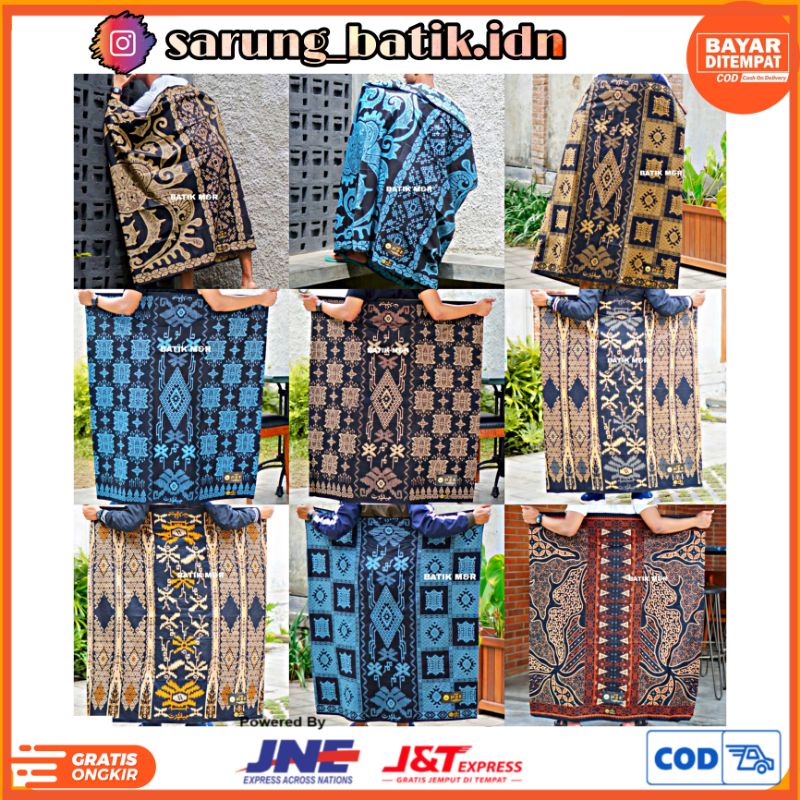 Sarung Batik Pria Ukuran Dewasa / Sarung Batik Bermacam Motif Keren / Sarung Santri / Sarung Wayang 