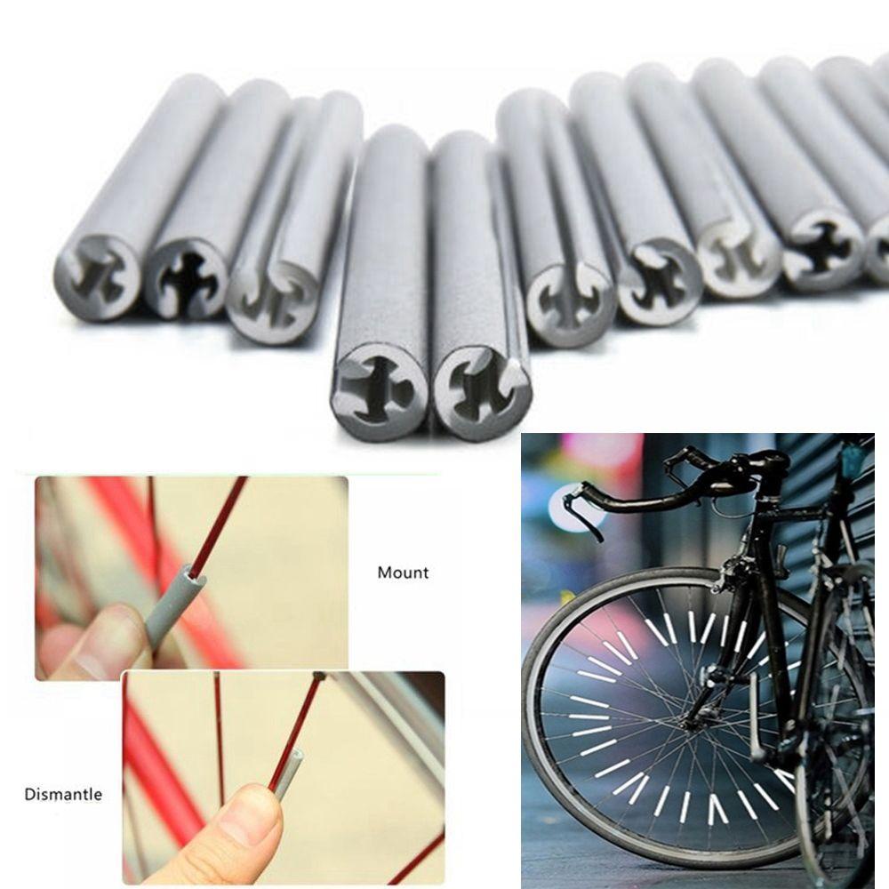 R-FLOWER 12pcs /bag Roda Rim Spoke Hot sale Outdoor Bersepeda Keselamatan Sepeda Berkendara Aksesoris Peringatan Strip Tabung