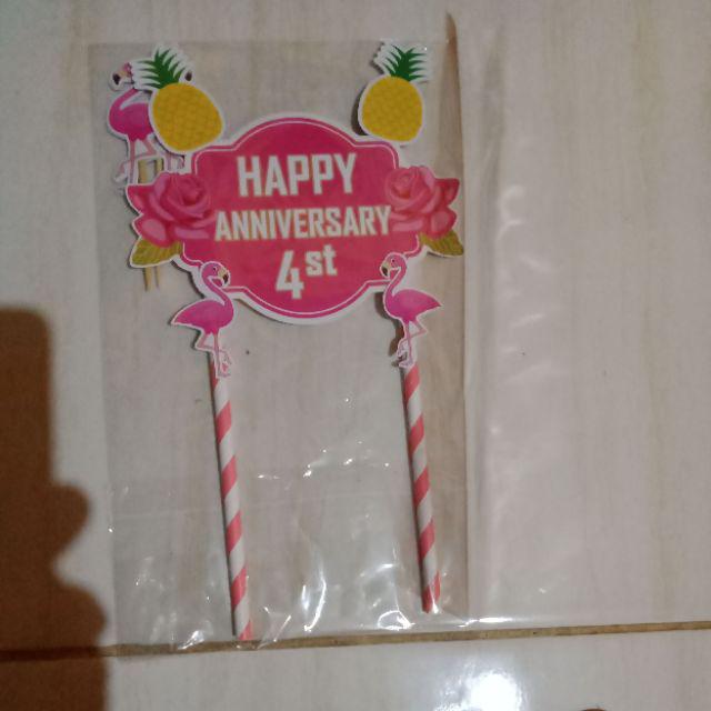 Topper Cake/cupcake Tambah Nama, Hiasan Kue Ulang Tahun, Motif Flamingo