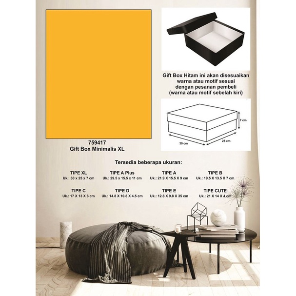 

Kotak kado/Kotak Hadiah/Box Minimalis XL-Spectra Deep Yellow-A