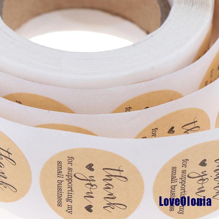 

SUPER HOT 500pcs/roll Stiker Label Bulat Tulisan Thank You Handmade Untuk Dekorasi
